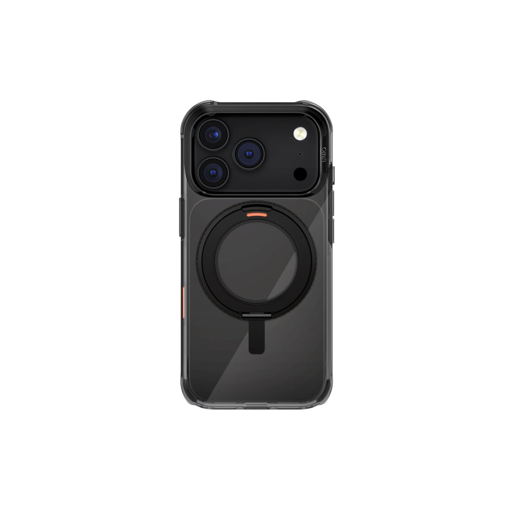 Uniq Hybrid iPhone 17 Pro (2025) 6.3 Swivix With 360 Rotating Kickstand - Carbon Black