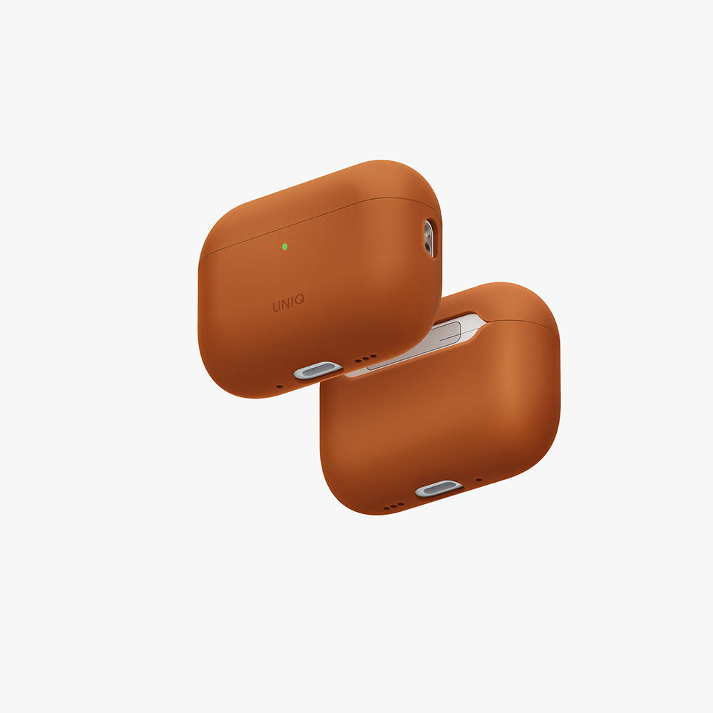 Uniq Lino Hybrid Airpods Pro 3rd Gen Liquid Silicon Case - Sunset Orange