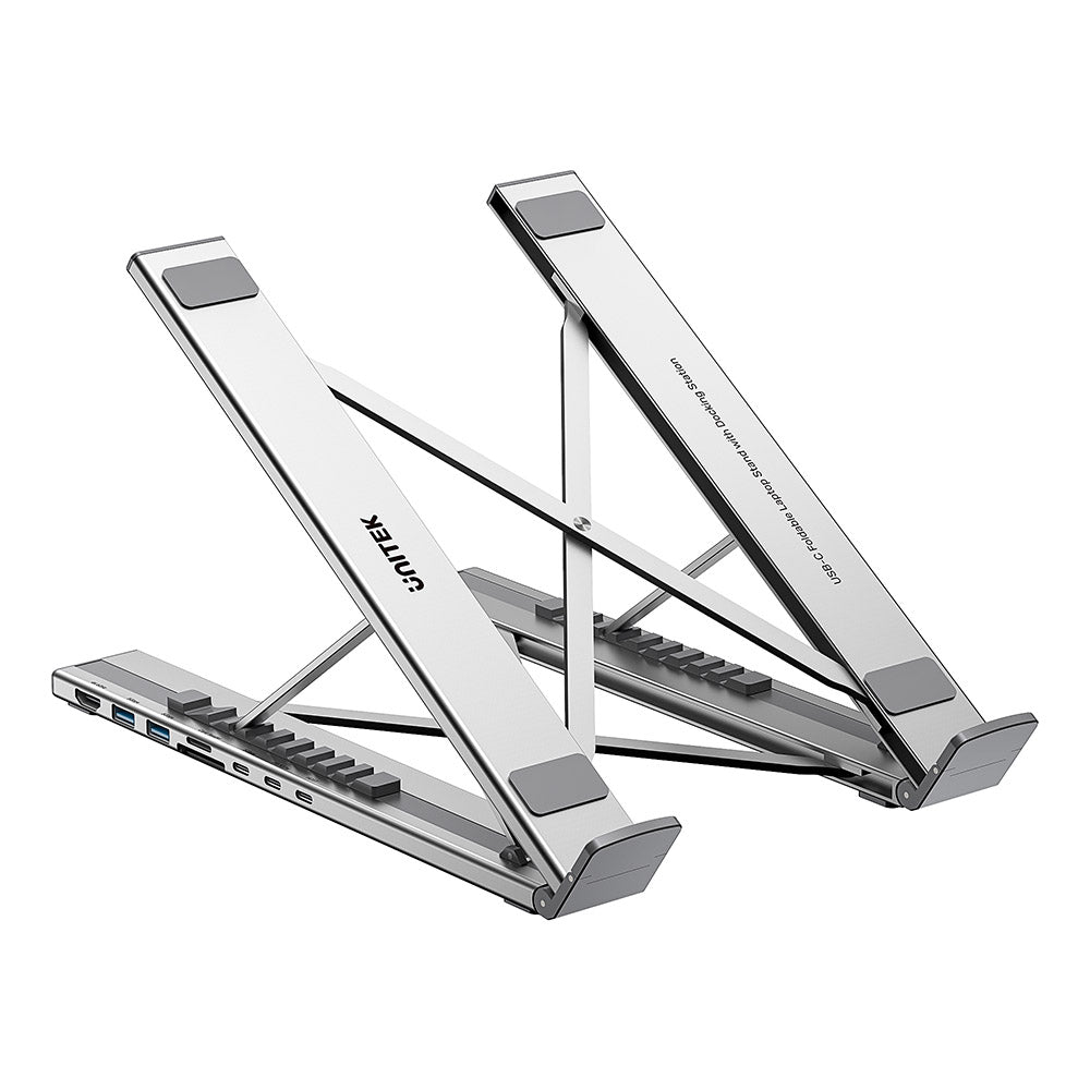 Unitek D1137AGY01 Foldable Laptop Stand with Docking Station