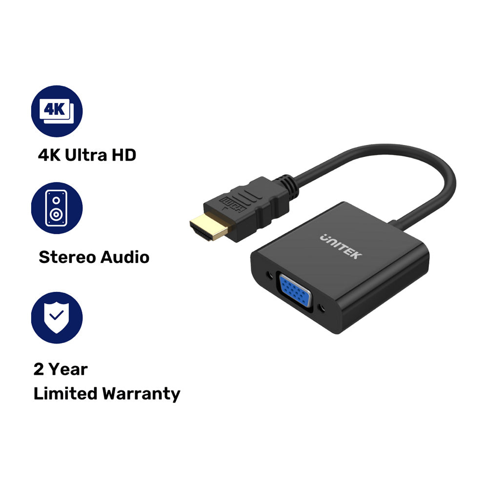 Unitek Y-6333 HDMI to VGA With Audio Converter (Black)