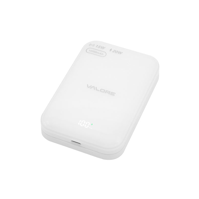Valore PD20W 10000mAh Wireless Charging Power Bank (PD48) - White