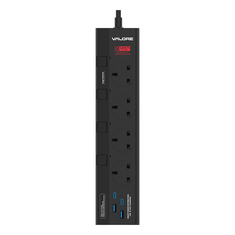 Valore Power Extension Socket 3M (AC-Z43UK2A2C) - Black