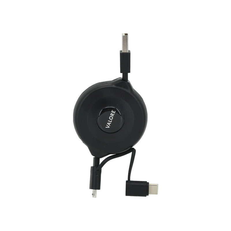 Valore Retractable 2-In-1 USB-C + Micro USB Charging Cable (MA182)