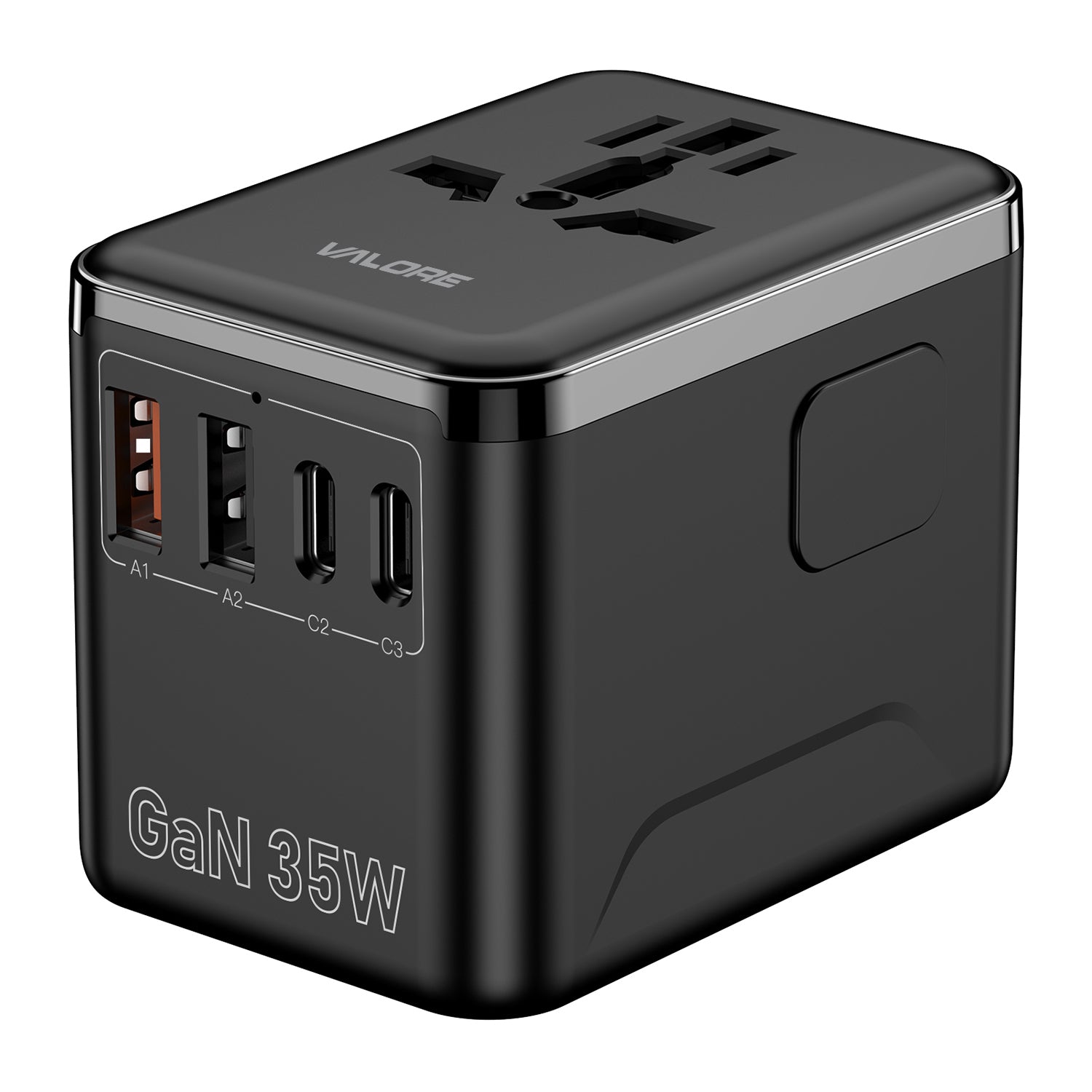 Valore GaN 35W 2A+3C Universal Travel Adapter (UTA-020) - Black