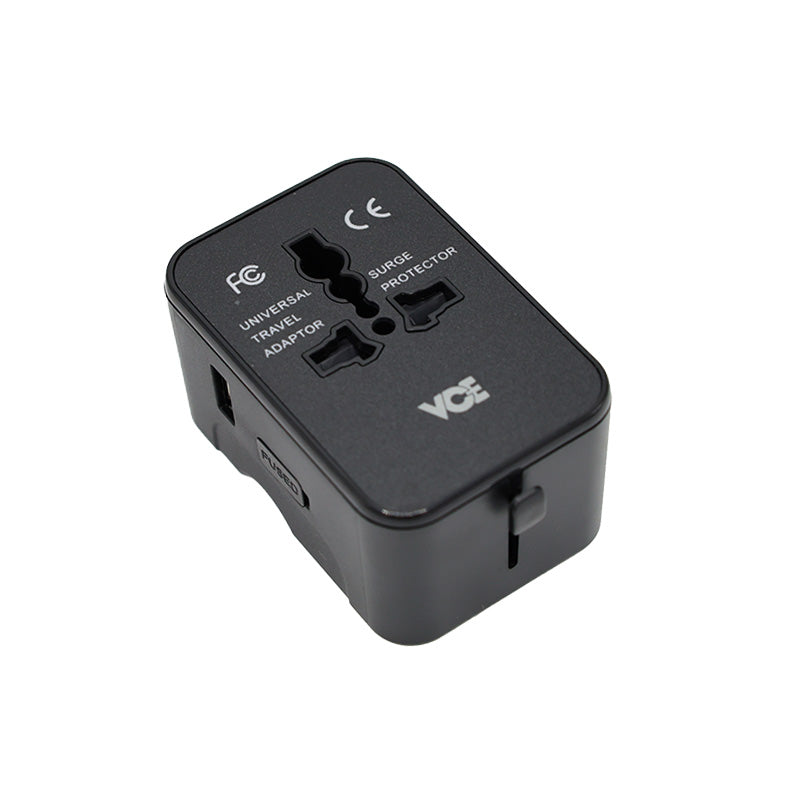 VCE VE-TA5C 2C1A Universal Travel Adaptor (Black)