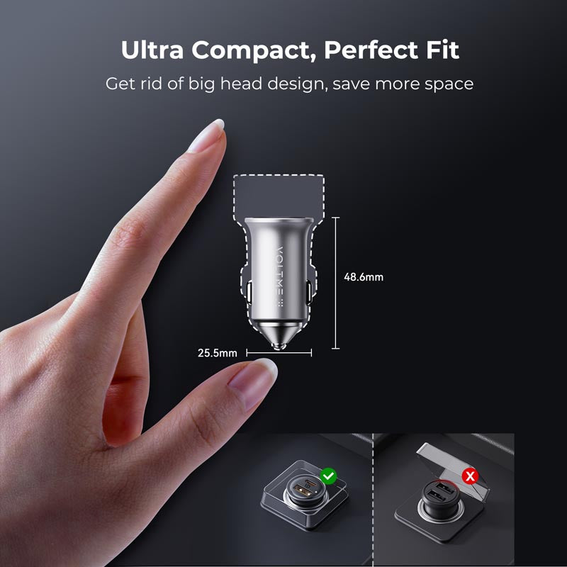 Voltme Cazo 20W 1C+1A Car Charge (Grey)