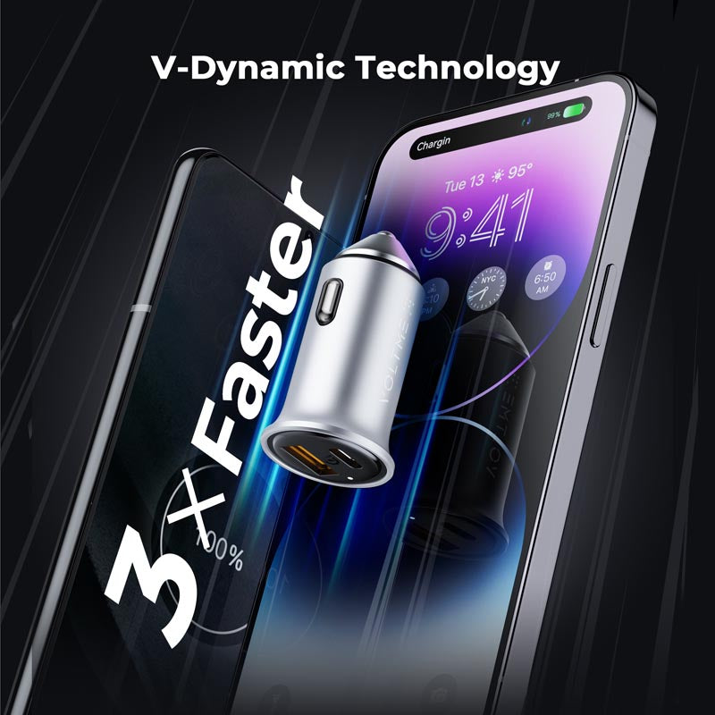 Voltme Cazo 30W 1C+1A Car Charge (Grey)