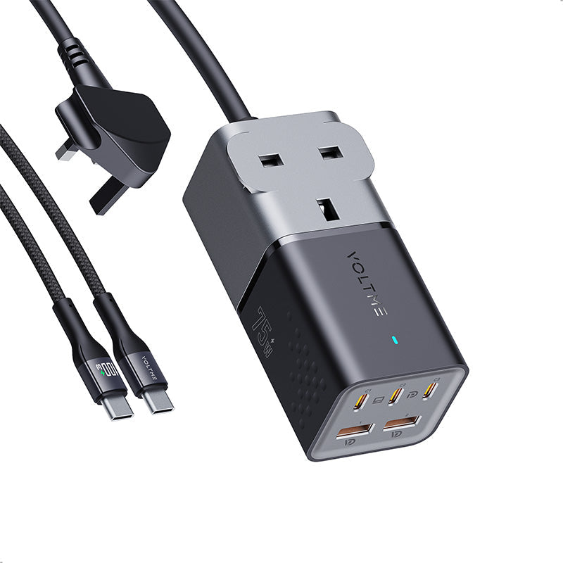 Voltme F4008 VITO 75W 1AC+2A+3C (EzTravel Edition) - Black/White
