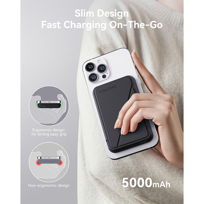 Voltme MagPak 5K MagSafe Magnetic Wireless Power Bank (Charcoal)