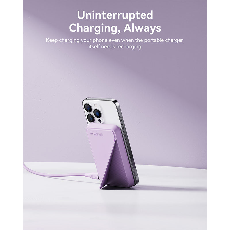 Voltme MagPak 5K MagSafe Magnetic Wireless Power Bank (Violet)
